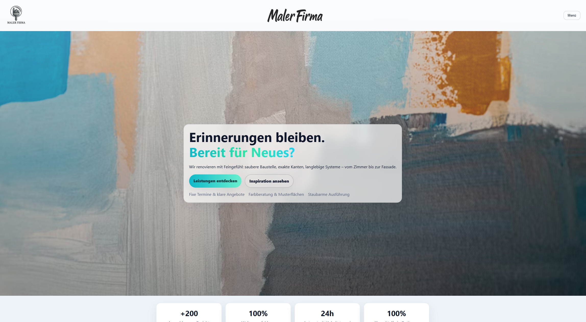 Screenshot Malergeschäft Muster-Webseite
