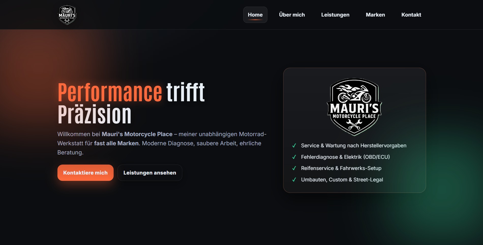 Screenshot Mauris Place Website